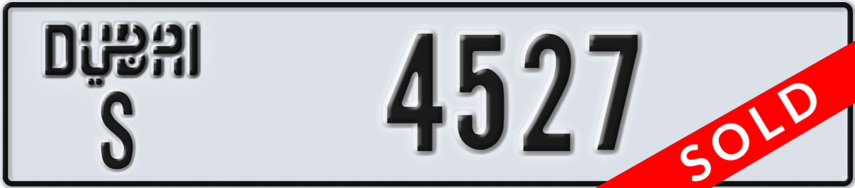 dubai License Plate Number 4527 Code S