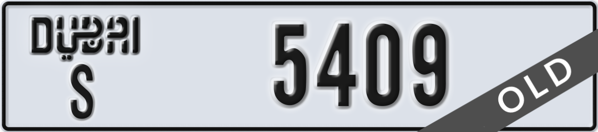 dubai License Plate Number 5409 Code S