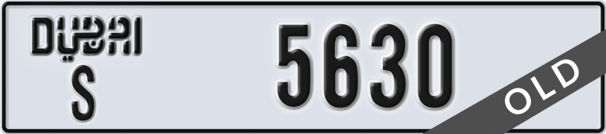 dubai License Plate Number 5630 Code S