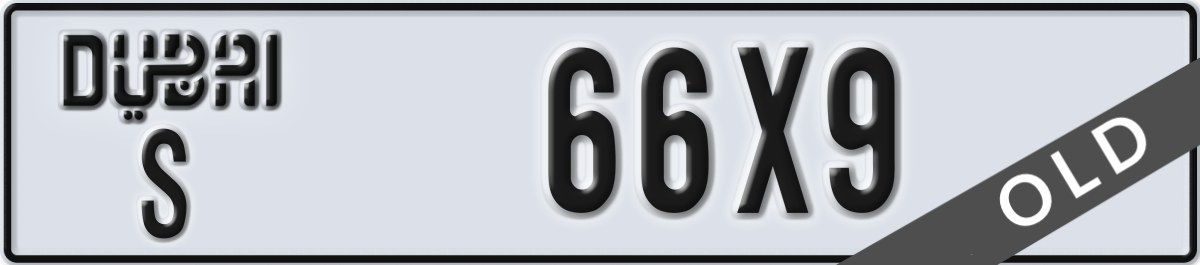 dubai License Plate Number 66X9 Code S