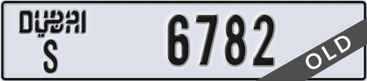 dubai License Plate Number 6782 Code S