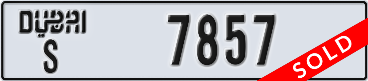 dubai License Plate Number 7857 Code S