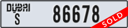dubai - code - S - number -86678