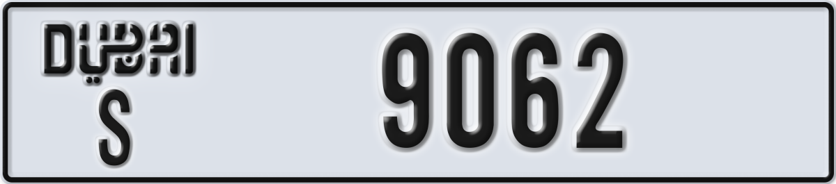 dubai License Plate Number 9062 Code S