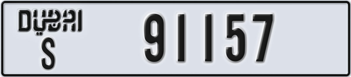 dubai License Plate Number 91157 Code S