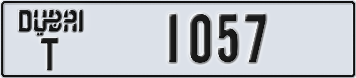 dubai License Plate Number 1057 Code T