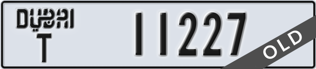 dubai License Plate Number 11227 Code T