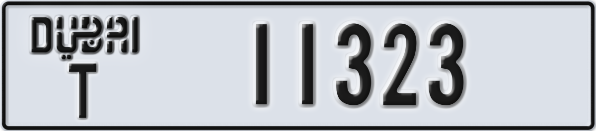 dubai License Plate Number 11323 Code T