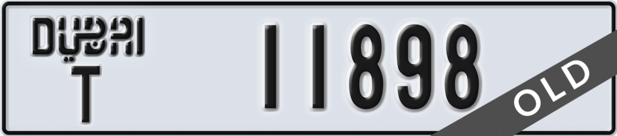 dubai License Plate Number 11898 Code T