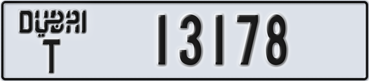 dubai License Plate Number 13178 Code T