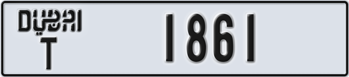 dubai License Plate Number 1861 Code T