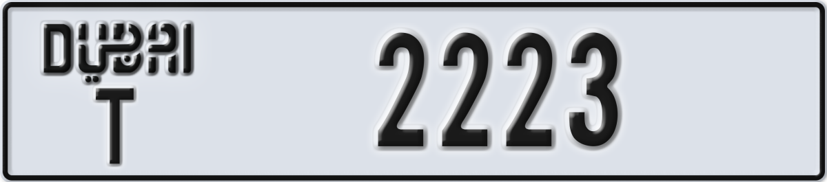 dubai License Plate Number 2223 Code T