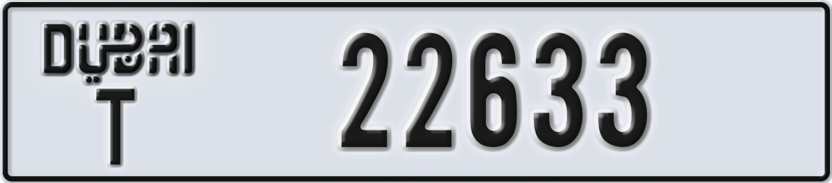 dubai License Plate Number 22633 Code T