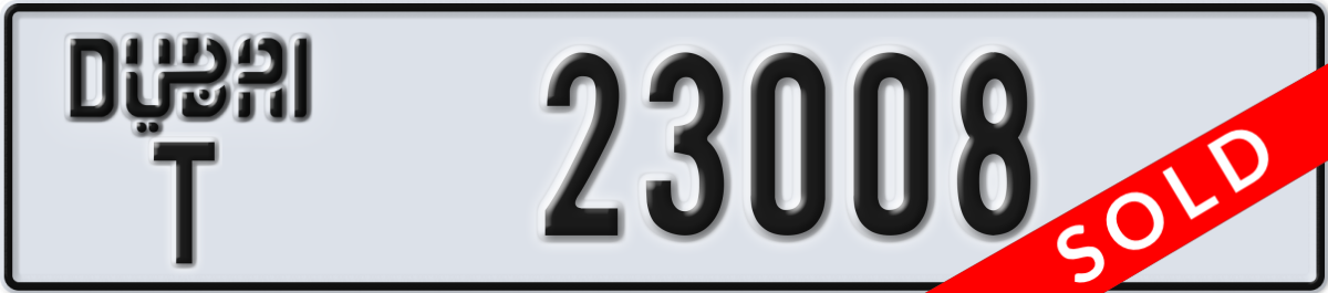 dubai License Plate Number 23008 Code T