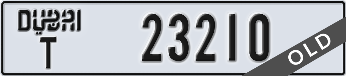 dubai License Plate Number 23210 Code T