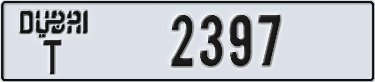 dubai License Plate Number 2397 Code T