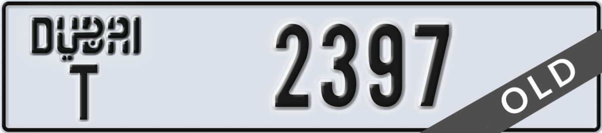 dubai License Plate Number 2397 Code T