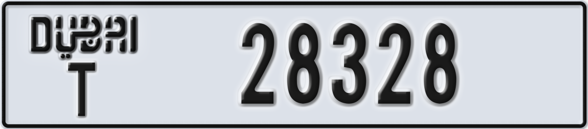dubai License Plate Number 28328 Code T