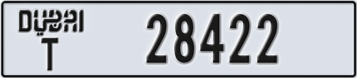 dubai License Plate Number 28422 Code T