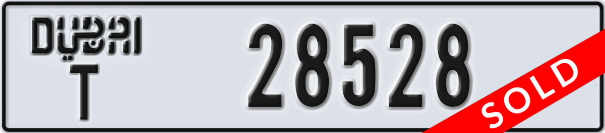 dubai License Plate Number 28528 Code T