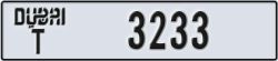 dubai - code - T - number -3154