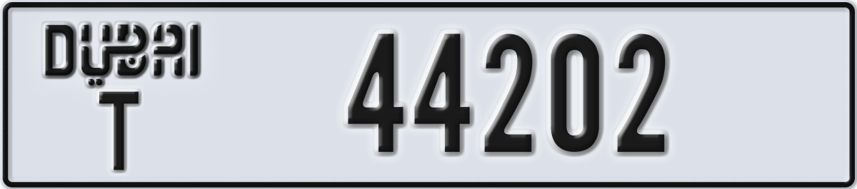 dubai License Plate Number 44202 Code T