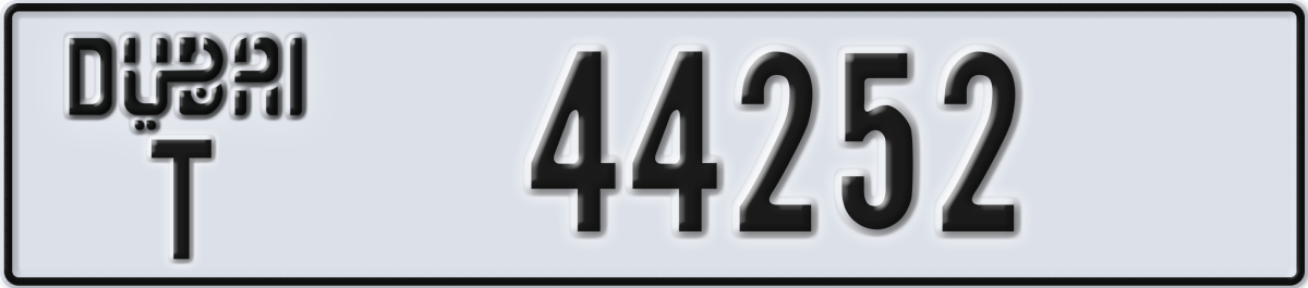 dubai License Plate Number 44252 Code T