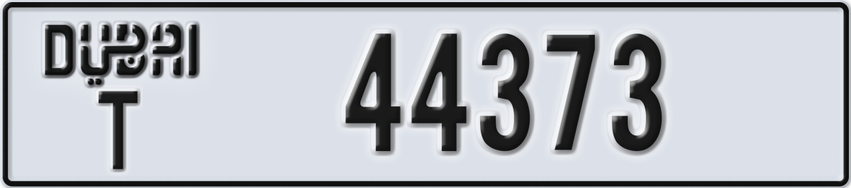 dubai License Plate Number 44373 Code T