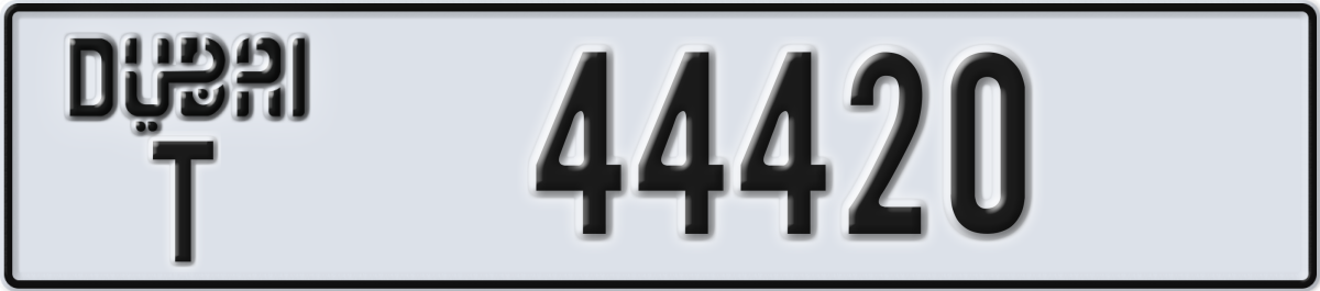 dubai License Plate Number 44420 Code T