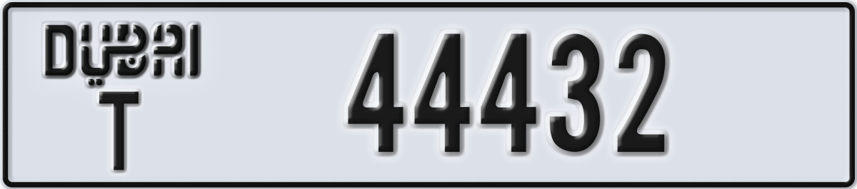 dubai License Plate Number 44432 Code T