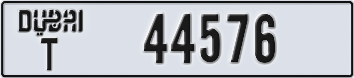 dubai License Plate Number 44576 Code T