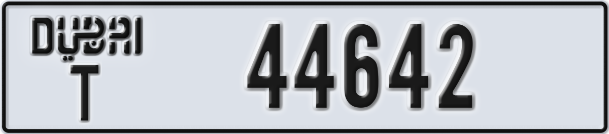 dubai License Plate Number 44642 Code T