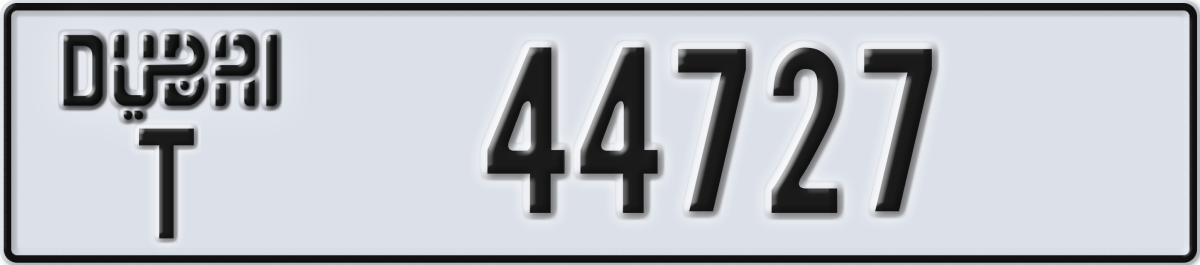 dubai License Plate Number 44727 Code T