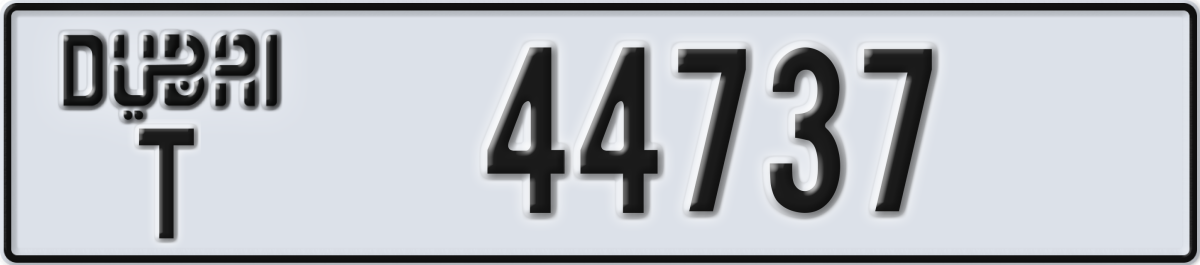 dubai License Plate Number 44737 Code T