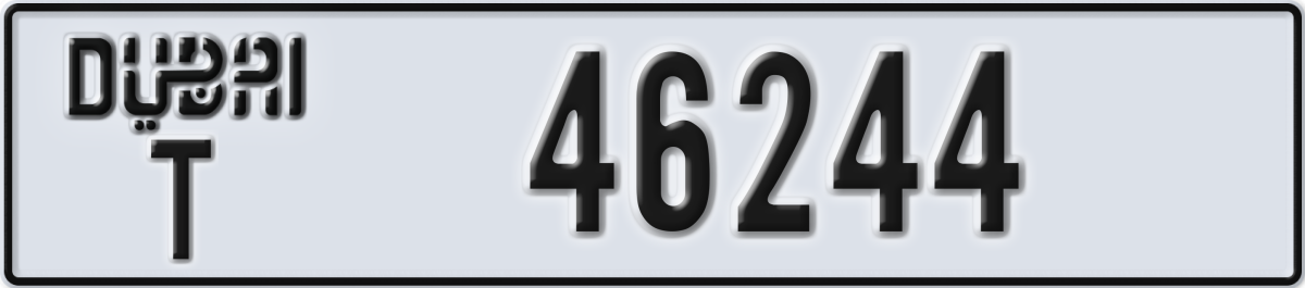 dubai License Plate Number 46244 Code T
