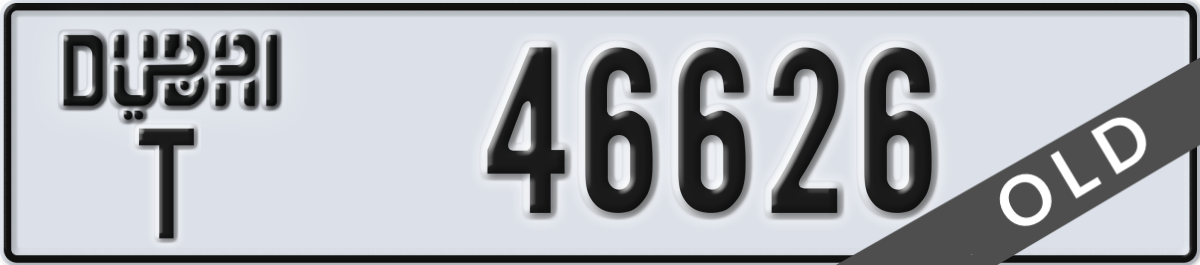 dubai License Plate Number 46626 Code T