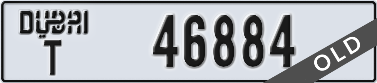 dubai License Plate Number 46884 Code T