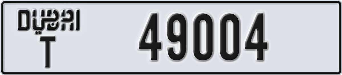 dubai License Plate Number 49004 Code T