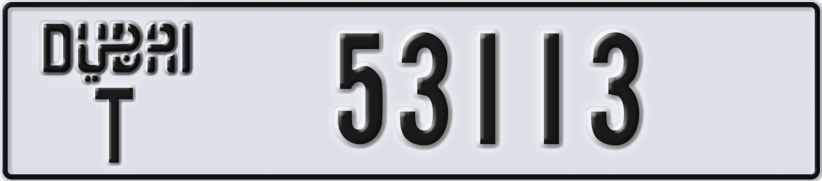 dubai License Plate Number 53113 Code T