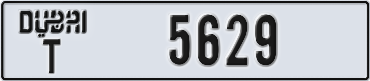 dubai License Plate Number 5629 Code T