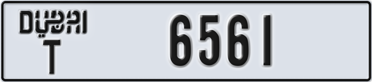 dubai License Plate Number 6561 Code T