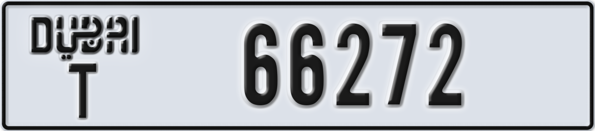 dubai License Plate Number 66272 Code T