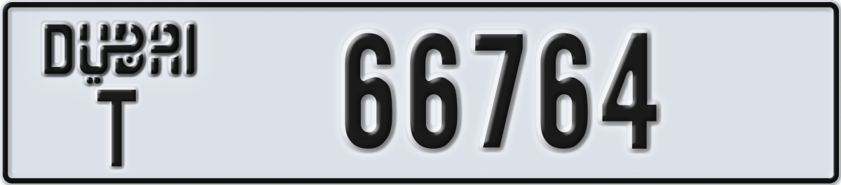 dubai License Plate Number 66764 Code T