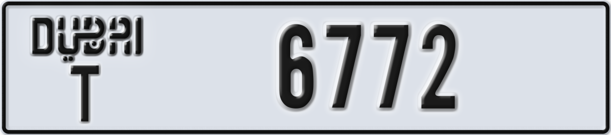 dubai License Plate Number 6772 Code T