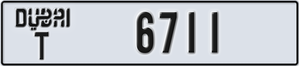 dubai License Plate Number 6711 Code T