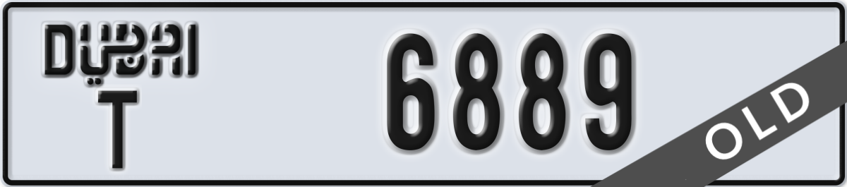 dubai License Plate Number 6889 Code T