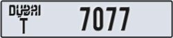 dubai - code - T - number -7077