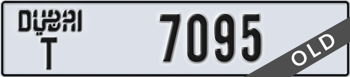 dubai License Plate Number 7095 Code T
