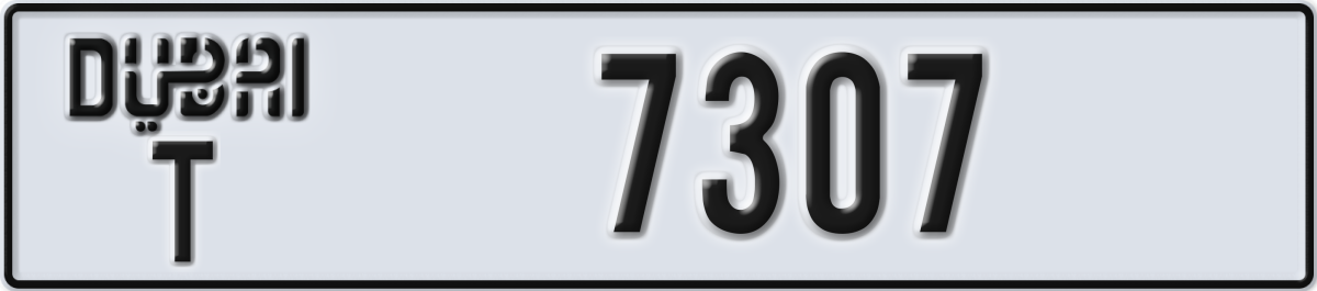 dubai License Plate Number 7307 Code T