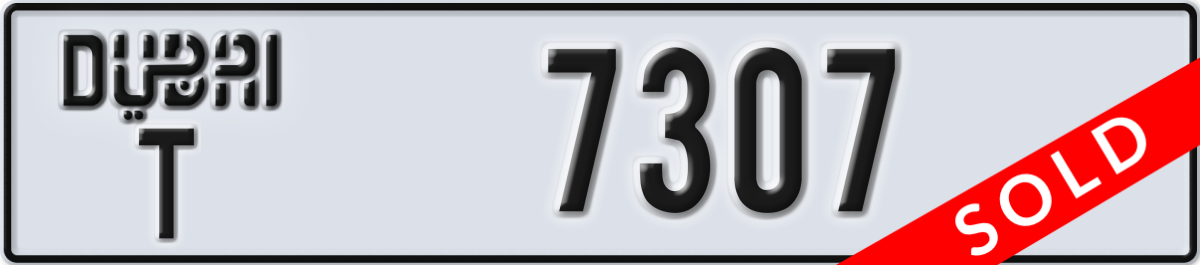 dubai License Plate Number 7307 Code T